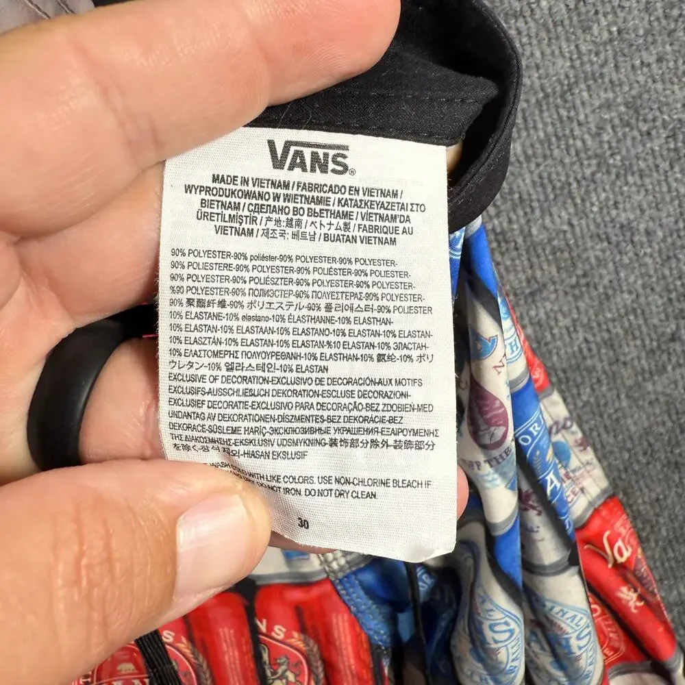 Vans Ameri-Can Swim Shorts Men's 30 4 Way Stretch Casual Patriotic Beachwear